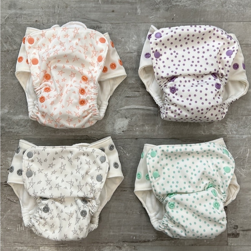 Grovia AIO cloth diapers VGUC Limited Edition June and January Prints, set of 4
